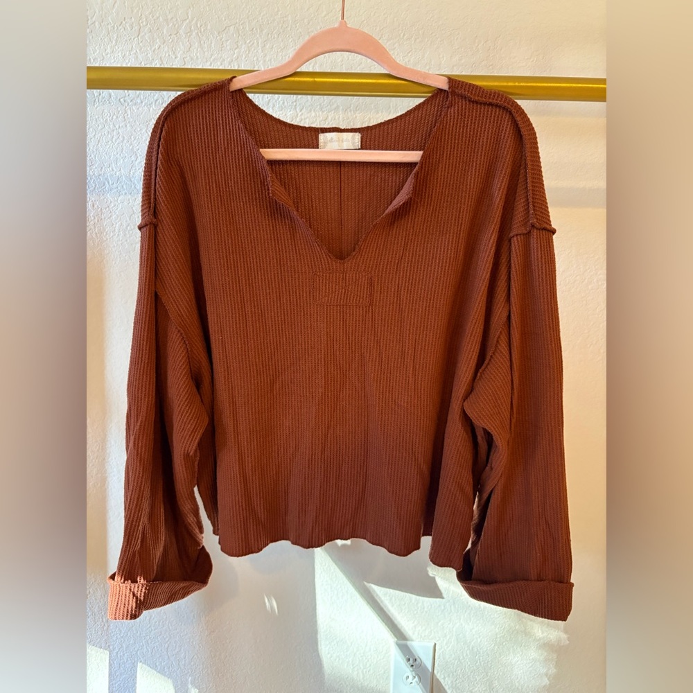Altar’d state orange oversized cropped sweatshirt top